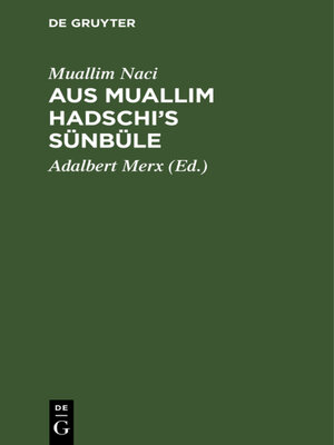 cover image of Aus Muallim Hadschi's Sünbüle